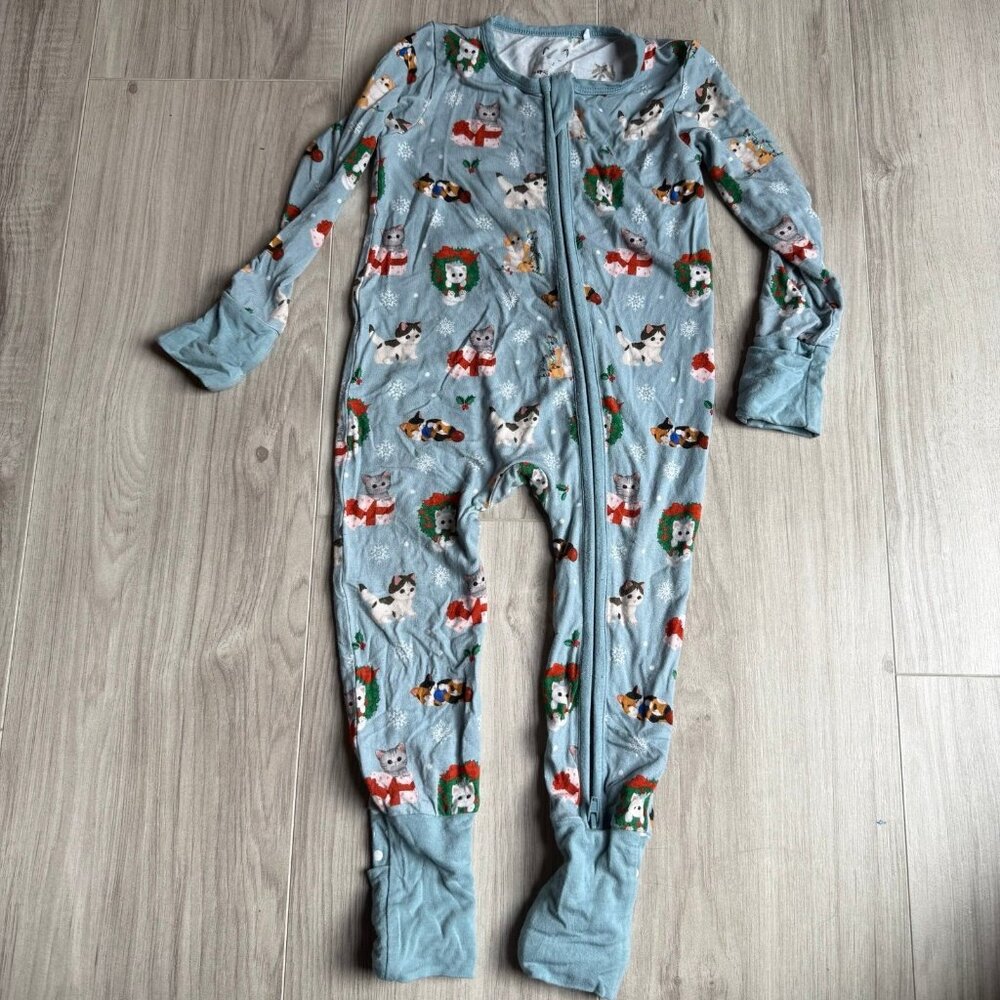 Popoki Bamboo Christmas Cats Zipper Pajamas